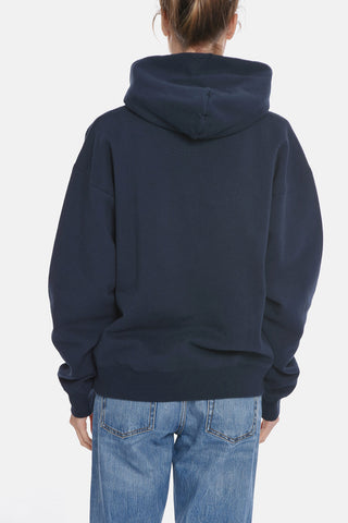 Front Embroidered Solid Color Hoodie