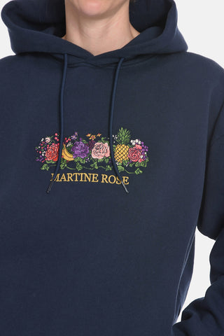 Front Embroidered Solid Color Hoodie