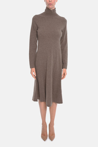 Vestito Midi in Lana AMARISTA con Collo Alto