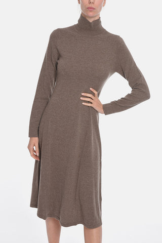 Vestito Midi in Lana AMARISTA con Collo Alto