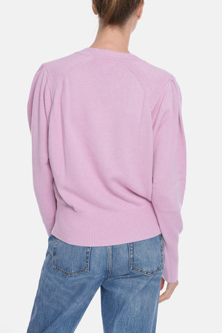 ETOILE Cotton-blend CHARLISE Crewneck Sweater with Puffed Sleeves