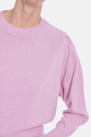 ETOILE Cotton-blend CHARLISE Crewneck Sweater with Puffed Sleeves
