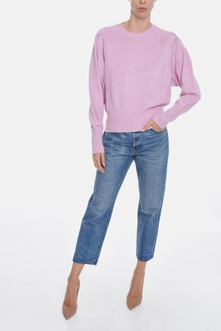 ETOILE Cotton-blend CHARLISE Crewneck Sweater with Puffed Sleeves