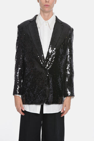 Blazer Monopetto Paillettato con Revers Classico