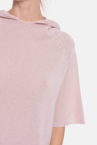 Maglia Hoodie in Cashmere con Maniche a Pipistrello