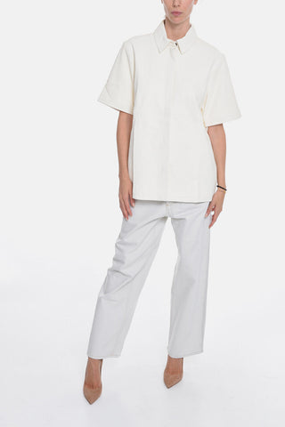Camicia a Maniche Corte in Pelle
