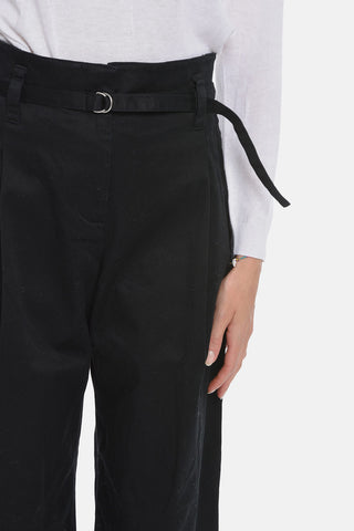Double-pleated Wide Leg Pants with Belt