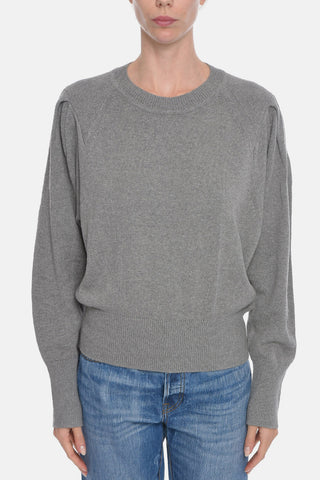 ETOILE Cotton-blend CHARLISE Crewneck Sweater with Puffed Sleeves