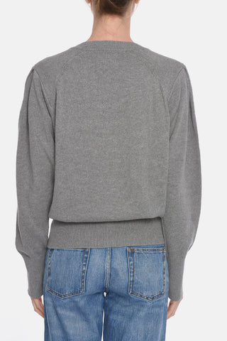 ETOILE Cotton-blend CHARLISE Crewneck Sweater with Puffed Sleeves