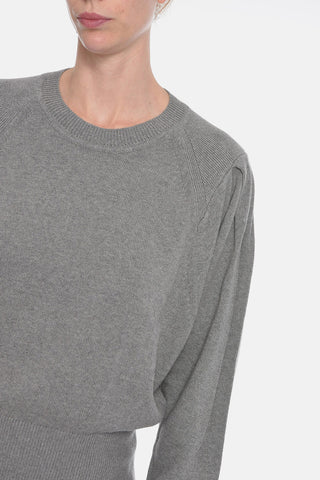 ETOILE Cotton-blend CHARLISE Crewneck Sweater with Puffed Sleeves