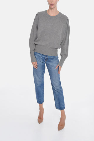 ETOILE Cotton-blend CHARLISE Crewneck Sweater with Puffed Sleeves
