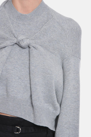 Maglia Girocollo con Dettaglio Frontale Annodato