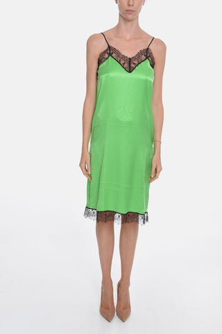 Silk-satin Midi Dress with Laced Details