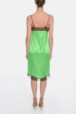 Silk-satin Midi Dress with Laced Details