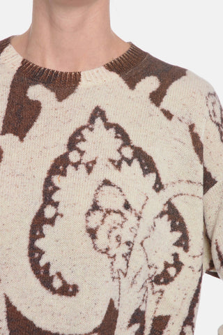 Maglia Jacquard con Stampa Paisley