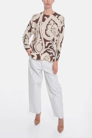 Maglia Jacquard con Stampa Paisley