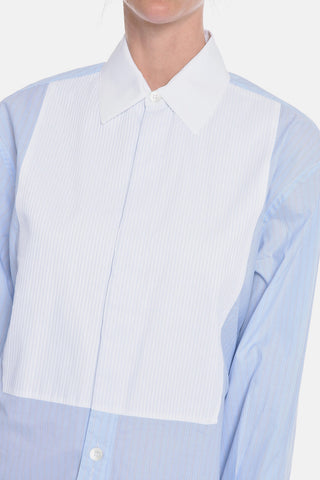 Cotton-poplin Shirt Dress in Pinstripe Motif