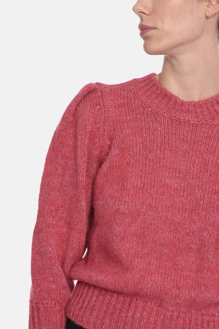 Alpaca-wool EMMA Crewneck Sweater with Puffed Sleeves