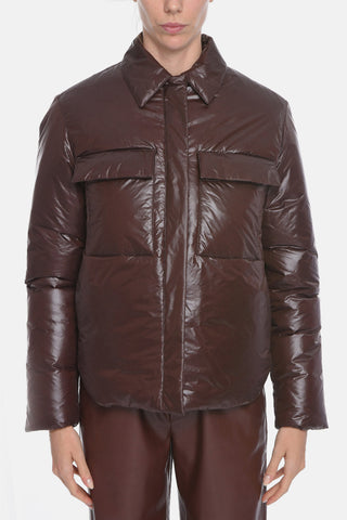 Puffer jacket with Collar and Flap Pockets