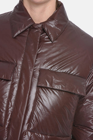 Puffer jacket with Collar and Flap Pockets