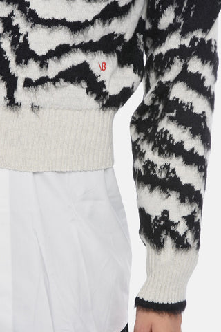 Mohair-blend Crewneck Sweater with Embroidered Logo