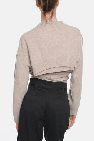 Cardigan Crop Tie Neck in Misto Lana