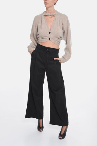 Cardigan Crop Tie Neck in Misto Lana
