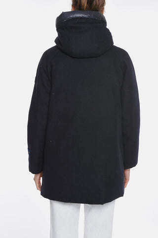LORO PIANA Virgin Wool TUNDRA Down Jacket with Hood and Hidden Closure