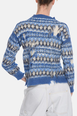 Maglia FAIR ISLE Distressed in Misto Lana