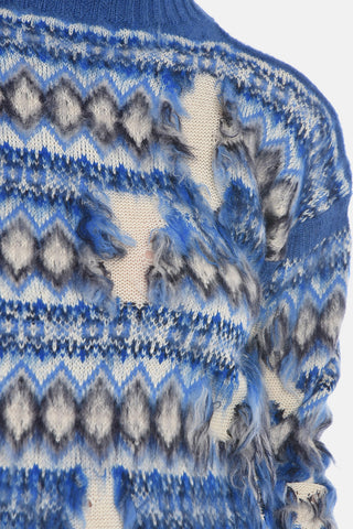 Maglia FAIR ISLE Distressed in Misto Lana