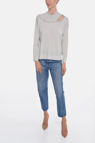 Cashmere-blend Turtleneck Sweater with Cut-out Detail