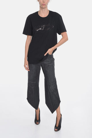 Crewneck HANORI T-shirt with Logo Print