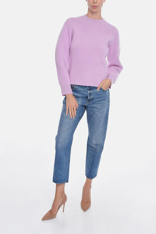 Cashmere-blend Sweather with Ribbed Trims