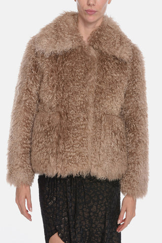 Mohair-blend LEA Furry Jacket with Oversized Silhouette