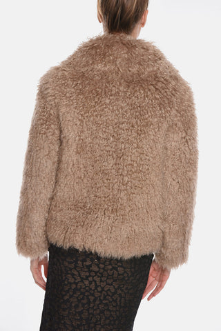 Mohair-blend LEA Furry Jacket with Oversized Silhouette