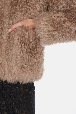 Mohair-blend LEA Furry Jacket with Oversized Silhouette