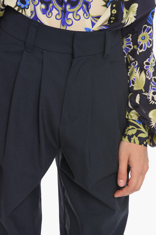 Pantaloni Baggy in Misto Lana a Due pince