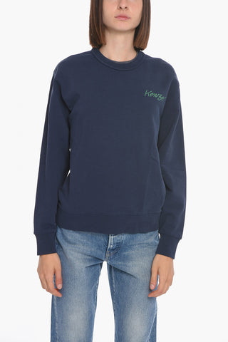 Crew-Neck Sweatshirt with Maxi Flower On the Back