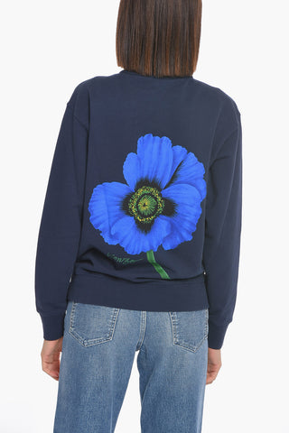 Crew-Neck Sweatshirt with Maxi Flower On the Back