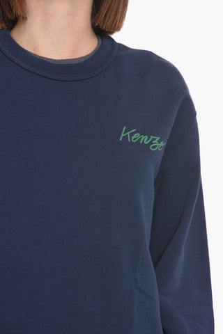 Crew-Neck Sweatshirt with Maxi Flower On the Back
