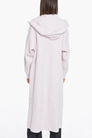 Wool Blend Wrap Cardigan with Hood