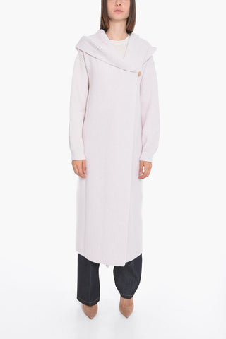 Wool Blend Wrap Cardigan with Hood