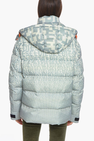W-STEP Logoed Puffer jacket with Removable Hood