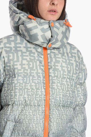 W-STEP Logoed Puffer jacket with Removable Hood