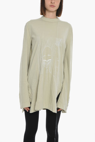 DRKSHDW T-shirt a Maniche Lunghe in Cotone con Ricamo