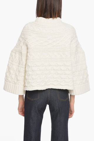 Wool Blend HORIZONTAL CABLE Pullover