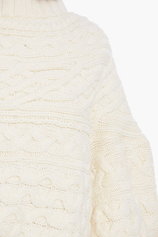 Wool Blend HORIZONTAL CABLE Pullover