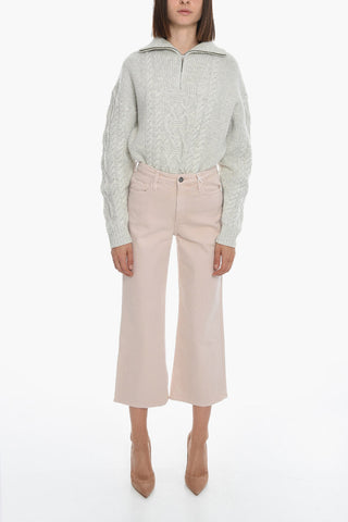 High-Waisted Wide Leg THE ETTA Cropped Jeans 25cm