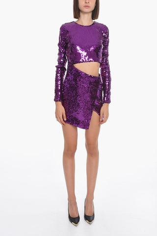 Sequined Mini Dress with Waist Cut-out