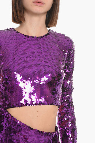 Sequined Mini Dress with Waist Cut-out